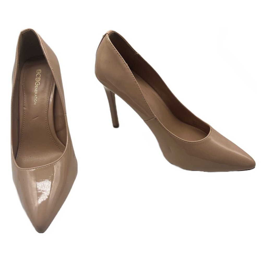 BCBGeneration Beige Patent Leather Pumps Sz 8.5